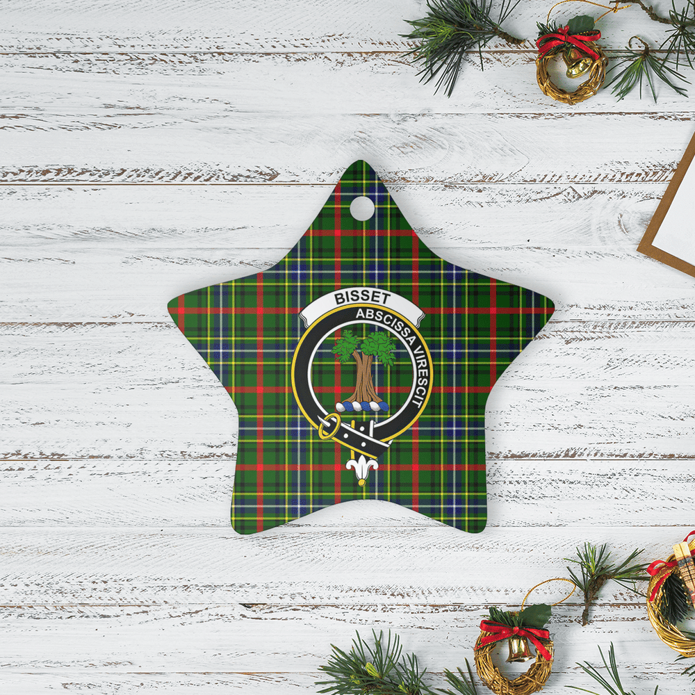 Clan Bisset 1 Tartan Crest Star Ceramic Ornament QH46 Bisset 1 Tartan Tartan Christmas
