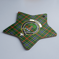 Clan Bisset 1 Tartan Crest Star Ceramic Ornament QH46 Bisset 1 Tartan Tartan Christmas