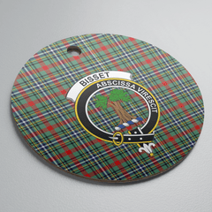 Clan Bisset 2 Tartan Crest Round Ceramic Ornament FK11 Bisset 2 Tartan Tartan Christmas