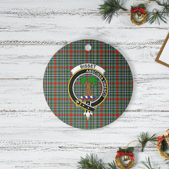 Clan Bisset 2 Tartan Crest Round Ceramic Ornament FK11 Bisset 2 Tartan Tartan Christmas