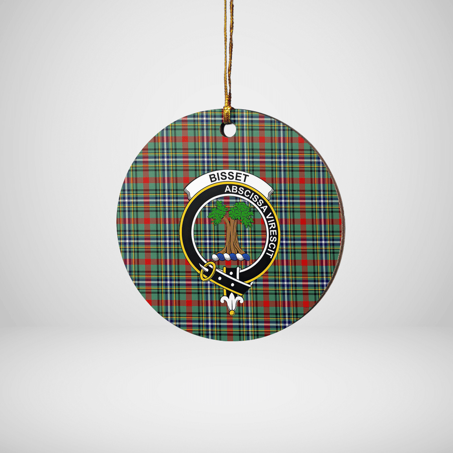 Clan Bisset 2 Tartan Crest Round Ceramic Ornament FK11 Bisset 2 Tartan Tartan Christmas