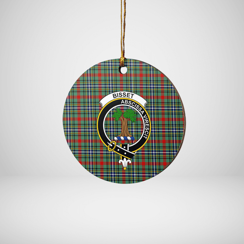 Clan Bisset 2 Tartan Crest Round Ceramic Ornament FK11 Bisset 2 Tartan Tartan Christmas