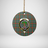 Clan Bisset 2 Tartan Crest Round Ceramic Ornament FK11 Bisset 2 Tartan Tartan Christmas