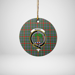 Clan Bisset 2 Tartan Crest Round Ceramic Ornament FK11 Bisset 2 Tartan Tartan Christmas