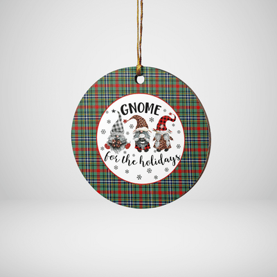 Clan Bisset 2 Tartan Gnome Round Ceramic Ornament
