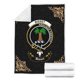 Clan Bisset Crest Tartan Premium Blanket Black HC95 Clan Bisset Tartan Today