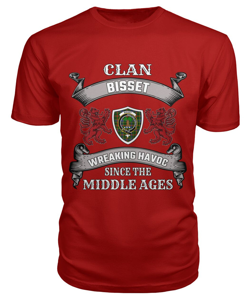 Clan Bisset Family Tartan 2D T-shirt HY54 Bisset Tartan Clan Tartan T-Shirt