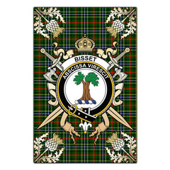 Clan Bisset Tartan Crest Black Garden Flag - Gold Thistle YF63 Clan Bisset Tartan Today