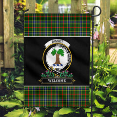 Clan Bisset Tartan Crest Garden Flag - Welcome EN32 Clan Bisset Tartan Today