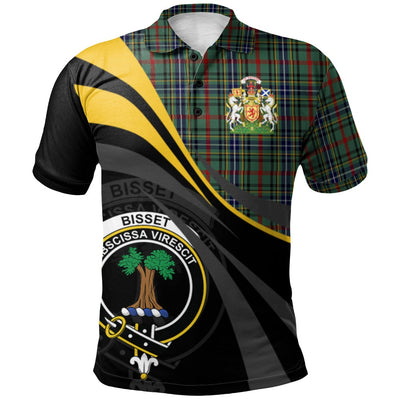 Clan Bisset Tartan Polo Shirt - Royal Coat Of Arms Style