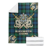 Clan Black watch Ancient Tartan Gold Courage Symbol Blanket XY11 Clan Black Watch Tartan Today