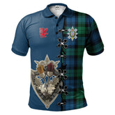 Clan Black Watch Ancient Tartan Polo Shirt - Lion Rampant And Celtic Thistle Style SH60 Black Watch Ancient Tartan Tartan Polo