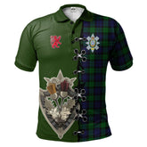 Clan Black Watch Tartan Polo Shirt - Lion Rampant And Celtic Thistle Style RX73 Black Watch Tartan Tartan Polo