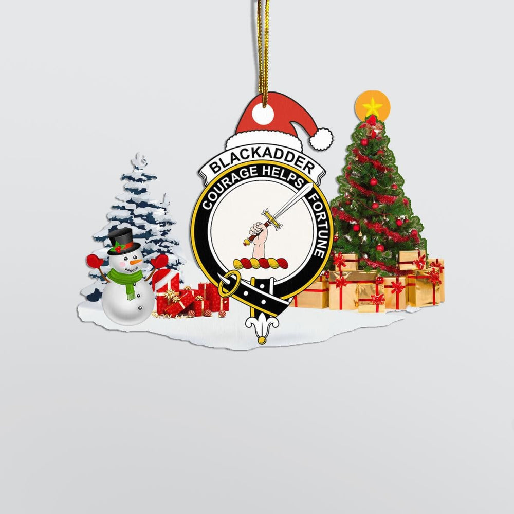 Clan Blackadder Crest Tartan Acrylic Christmas Ornament SL87 Blackadder Tartan Tartan Christmas