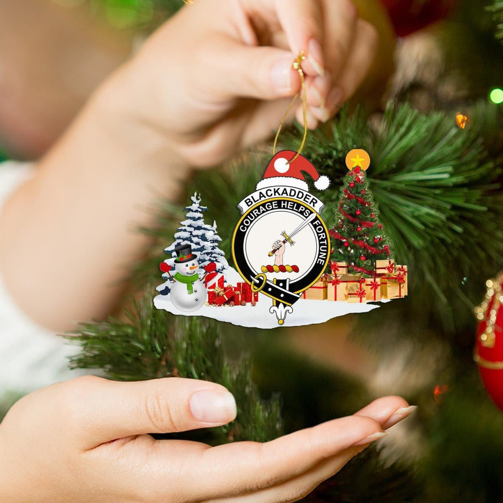 Clan Blackadder Crest Tartan Acrylic Christmas Ornament SL87 Blackadder Tartan Tartan Christmas