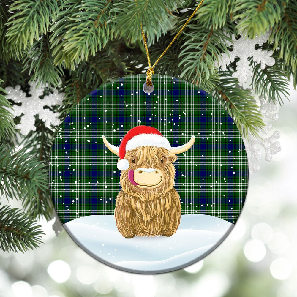 Clan Blackadder Tartan Christmas Ceramic Ornament Highland Cows Style FH78 Blackadder Tartan Tartan Ornament
