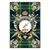 Clan Blackadder Tartan Crest Black Garden Flag - Gold Thistle SY53 Clan Blackadder Tartan Today