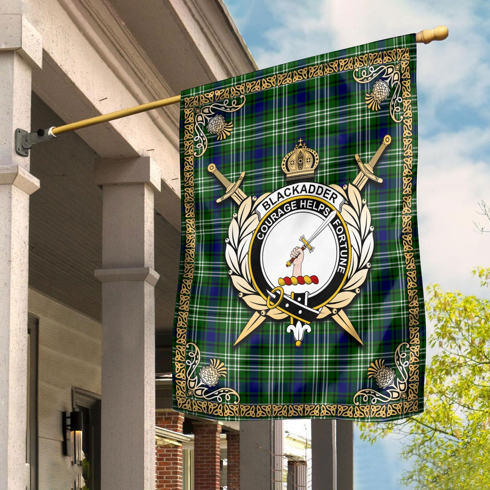 Clan Blackadder Tartan Crest Garden Flag - Celtic Thistle VU50 Clan Blackadder Tartan Today