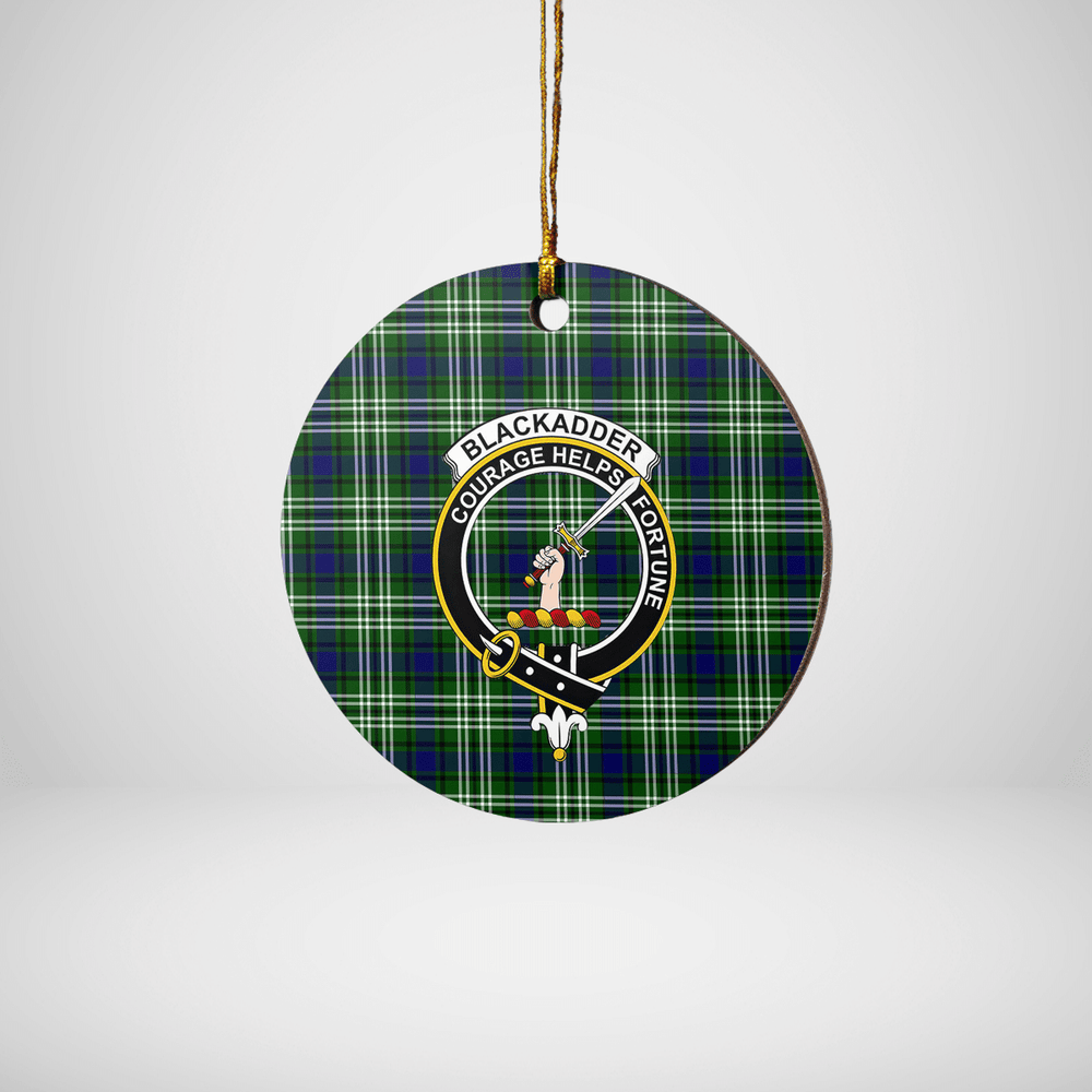 Clan Blackadder Tartan Crest Round Ceramic Ornament KT23 Blackadder Tartan Tartan Christmas
