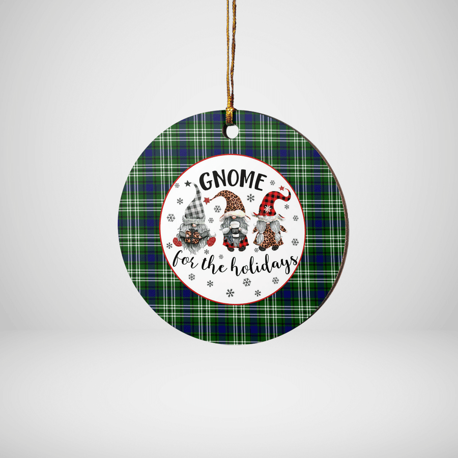Clan Blackadder Tartan Gnome Round Ceramic Ornament LZ91 Blackadder Tartan Tartan Christmas
