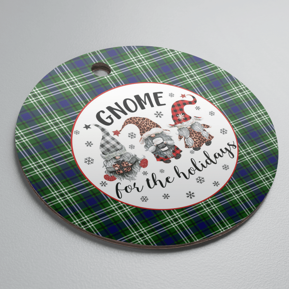 Clan Blackadder Tartan Gnome Round Ceramic Ornament LZ91 Blackadder Tartan Tartan Christmas