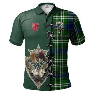 Clan Blackadder Tartan Polo Shirt - Lion Rampant And Celtic Thistle Style
