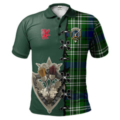 Clan Blackadder Tartan Polo Shirt - Lion Rampant And Celtic Thistle Style ZF35 Blackadder Tartan Tartan Polo