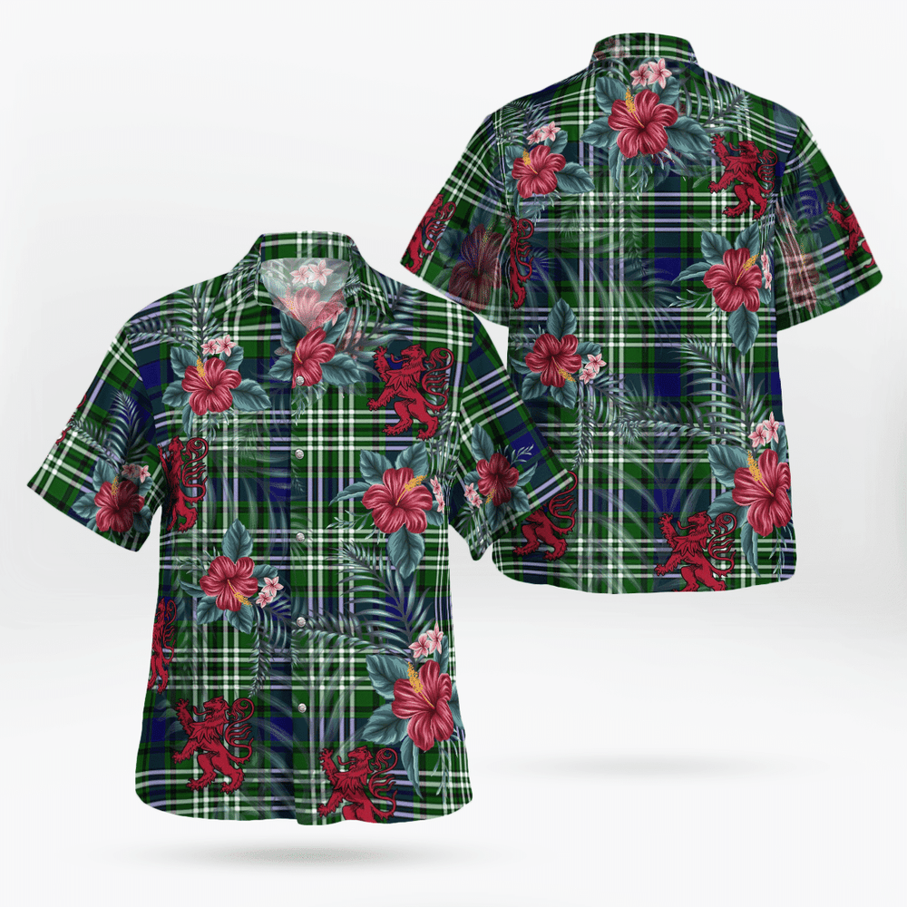 Clan Blackadder Tartan Scottish Lion Hawaiian Shirt WK11 Blackadder Tartan Tartan Hawaii Shirt