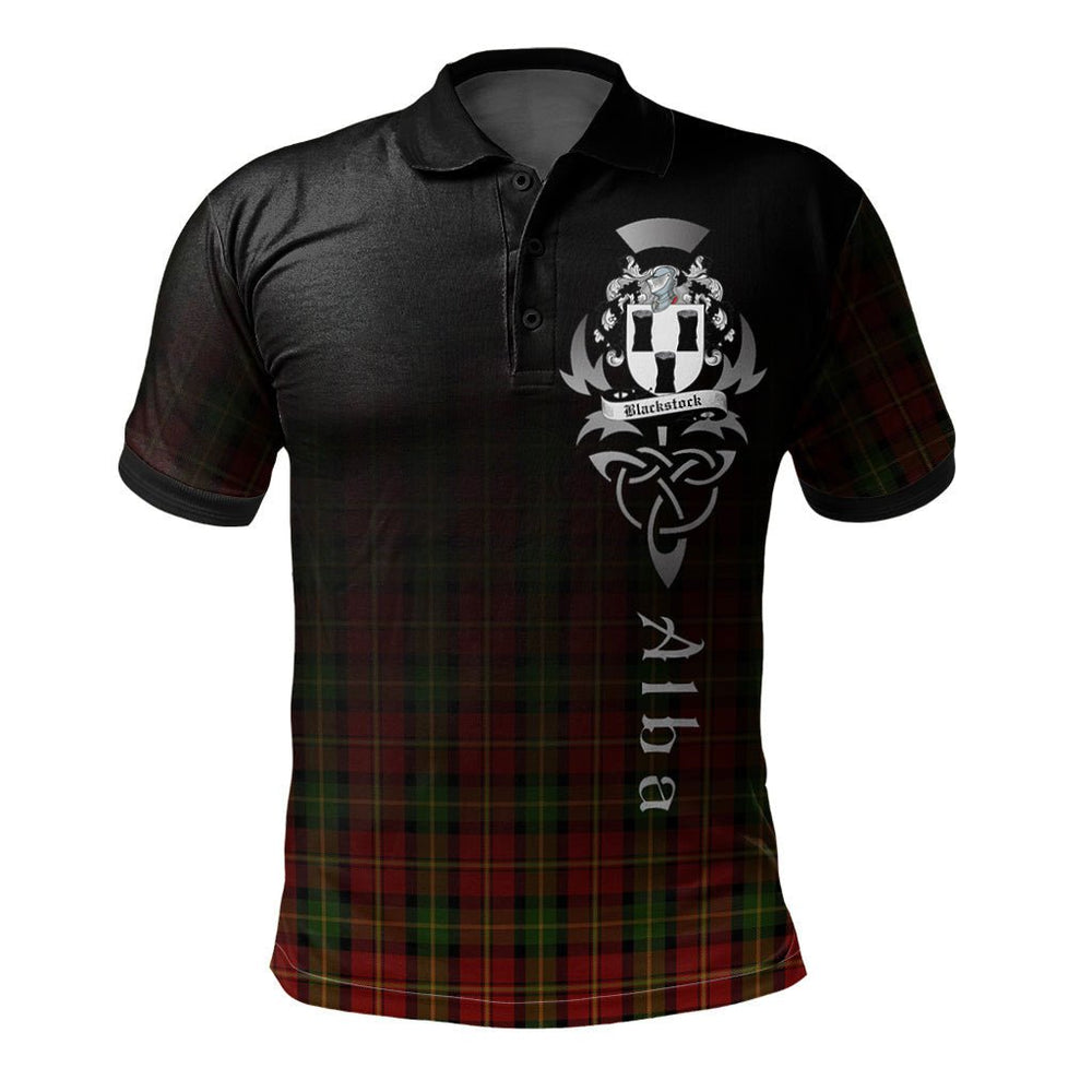 Clan Blackstock Red Dress Tartan Polo Shirt - Alba Celtic Style KW22 Blackstock Red Dress Tartan Tartan Polo