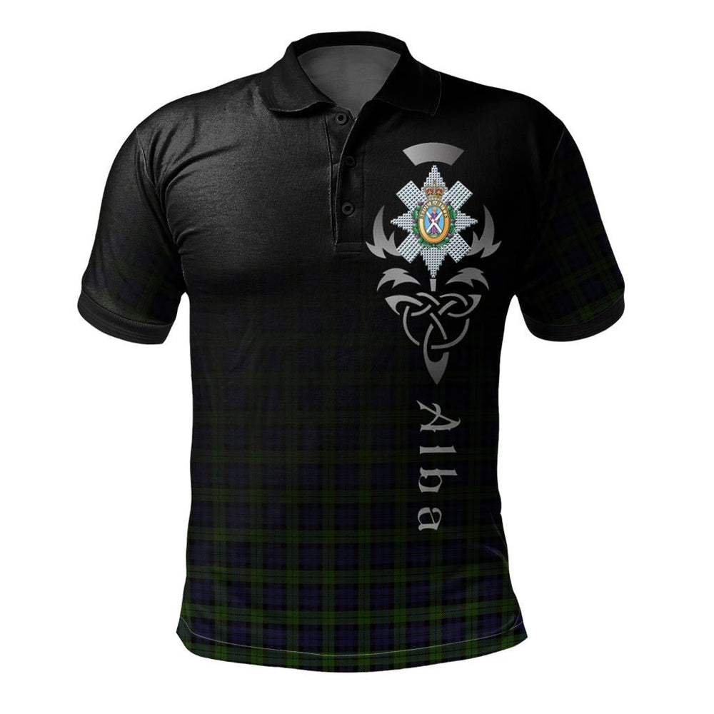 Clan Blackwatch 02 Tartan Polo Shirt - Alba Celtic Style PC50 Blackwatch 02 Tartan Tartan Polo