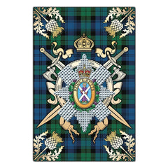 Clan Blackwatch Ancient Tartan Crest Black Garden Flag - Gold Thistle QW28 Clan Black Watch Tartan Today