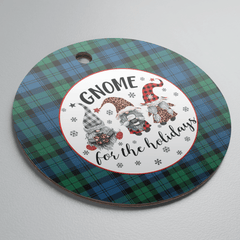 Clan Blackwatch Ancient Tartan Gnome Round Ceramic Ornament TS43 Blackwatch Ancient Tartan Tartan Christmas