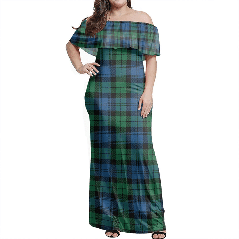 Clan Blackwatch Ancient Tartan Hawaii Dress SH62 Clan Black Watch Tartan Hawaii Dress
