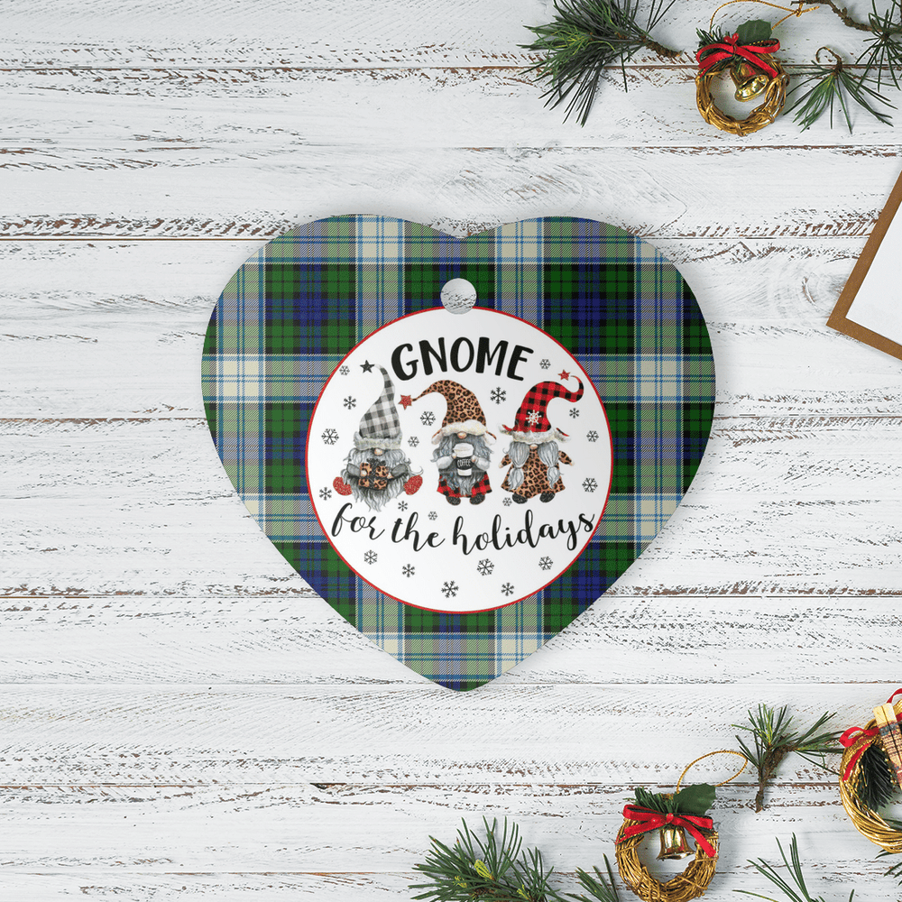 Clan Blackwatch Dress Modern Tartan Gnome Heart Ceramic Ornament KD58 Blackwatch Dress Modern Tartan Gnome Tartan Christmas