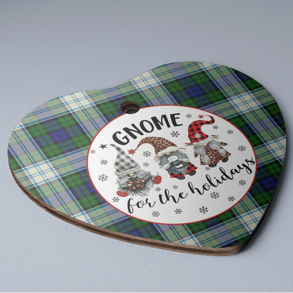 Clan Blackwatch Dress Modern Tartan Gnome Heart Ceramic Ornament KD58 Blackwatch Dress Modern Tartan Gnome Tartan Christmas