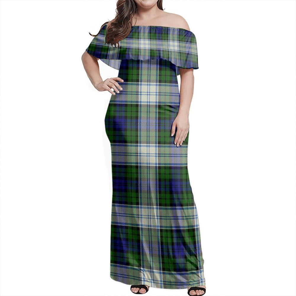 Clan Blackwatch Dress Modern Tartan Hawaii Dress YR69 Clan Black Watch Tartan Hawaii Dress