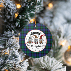 Clan Blackwatch Modern Tartan Gnome Round Ceramic Ornament LJ51 Blackwatch Modern Tartan Tartan Christmas