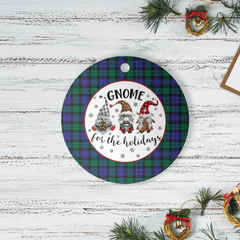 Clan Blackwatch Modern Tartan Gnome Round Ceramic Ornament LJ51 Blackwatch Modern Tartan Tartan Christmas