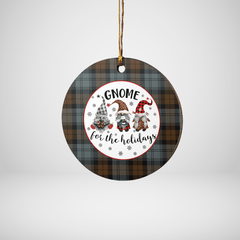 Clan Blackwatch Weathered Tartan Gnome Round Ceramic Ornament NN74 Blackwatch Weathered Tartan Tartan Christmas