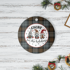Clan Blackwatch Weathered Tartan Gnome Round Ceramic Ornament NN74 Blackwatch Weathered Tartan Tartan Christmas