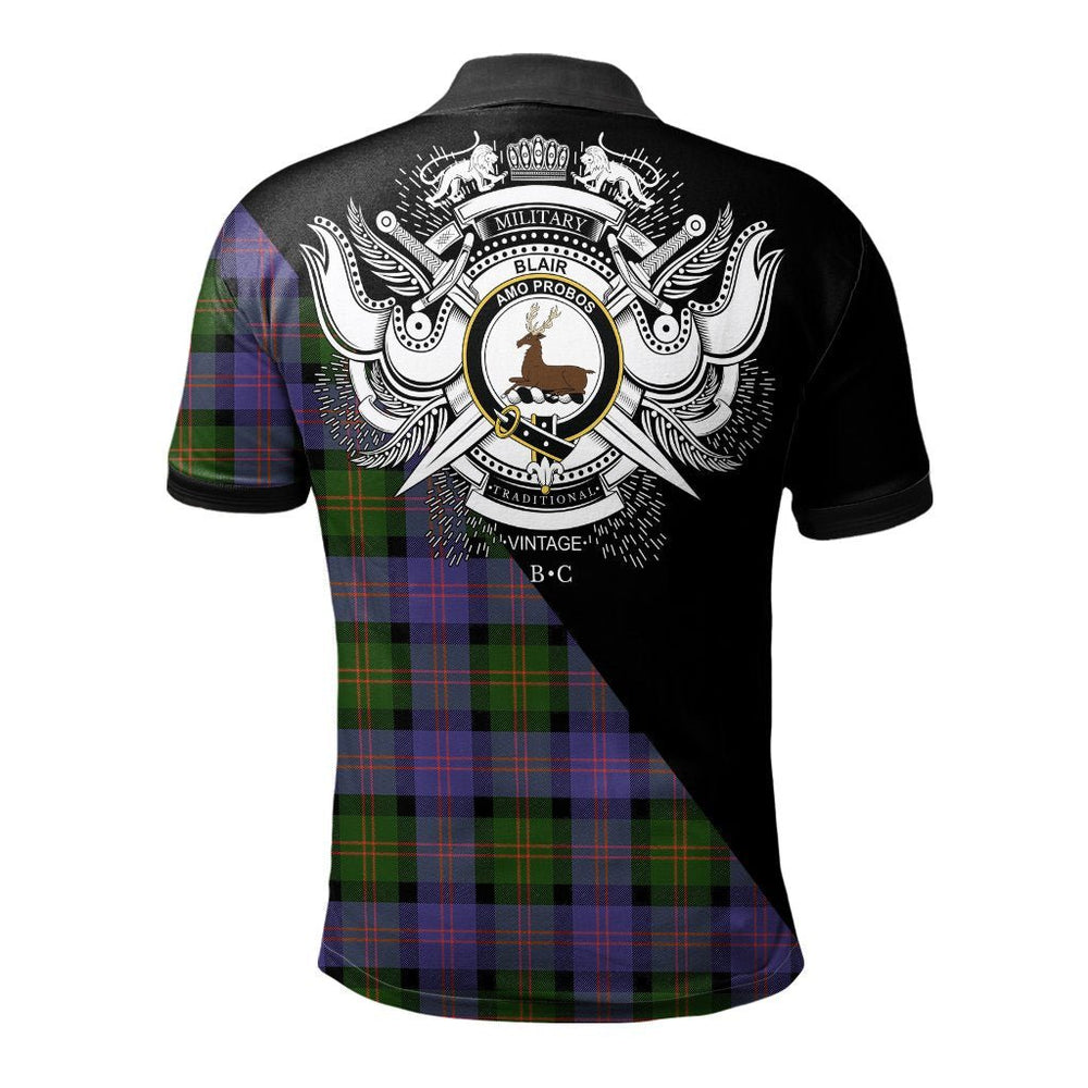 Clan Blair Modern Clan - Military Polo Shirt XO34 Blair Modern Tartan Tartan Polo