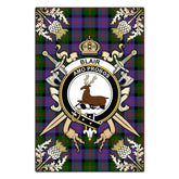 Clan Blair Modern Tartan Crest Black Garden Flag - Gold Thistle TI95 Clan Blair Tartan Today