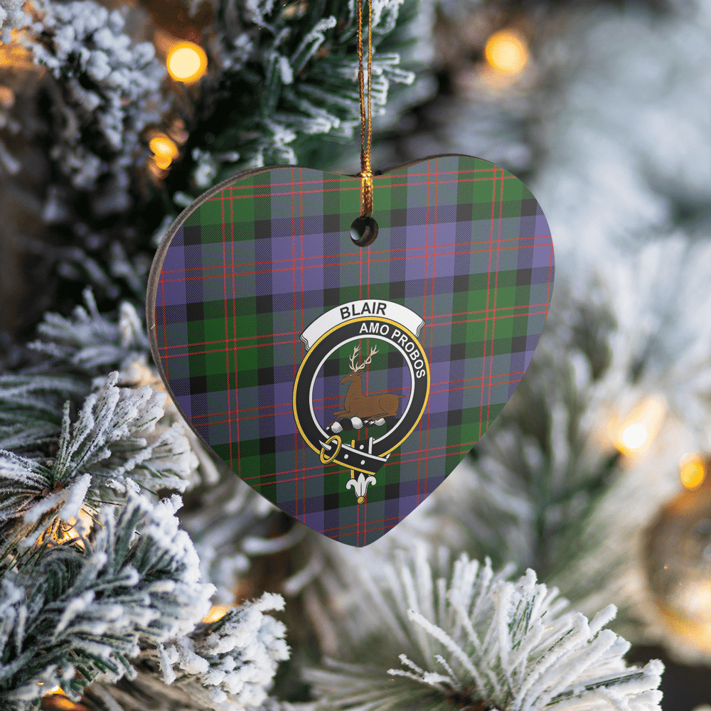 Clan Blair Modern Tartan Crest Heart Ceramic Ornament RU27 Blair Modern Tartan Tartan Christmas