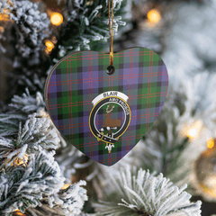 Clan Blair Modern Tartan Crest Heart Ceramic Ornament RU27 Blair Modern Tartan Tartan Christmas