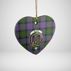 Clan Blair Modern Tartan Crest Heart Ceramic Ornament RU27 Blair Modern Tartan Tartan Christmas