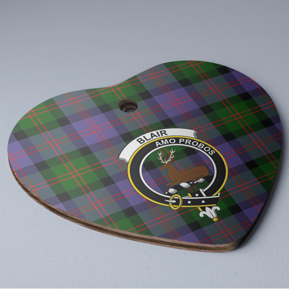 Clan Blair Modern Tartan Crest Heart Ceramic Ornament RU27 Blair Modern Tartan Tartan Christmas