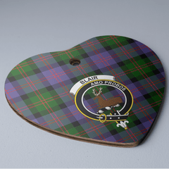 Clan Blair Modern Tartan Crest Heart Ceramic Ornament RU27 Blair Modern Tartan Tartan Christmas