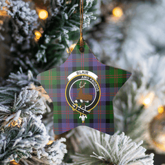 Clan Blair Modern Tartan Crest Star Ceramic Ornament WO14 Blair Modern Tartan Tartan Christmas