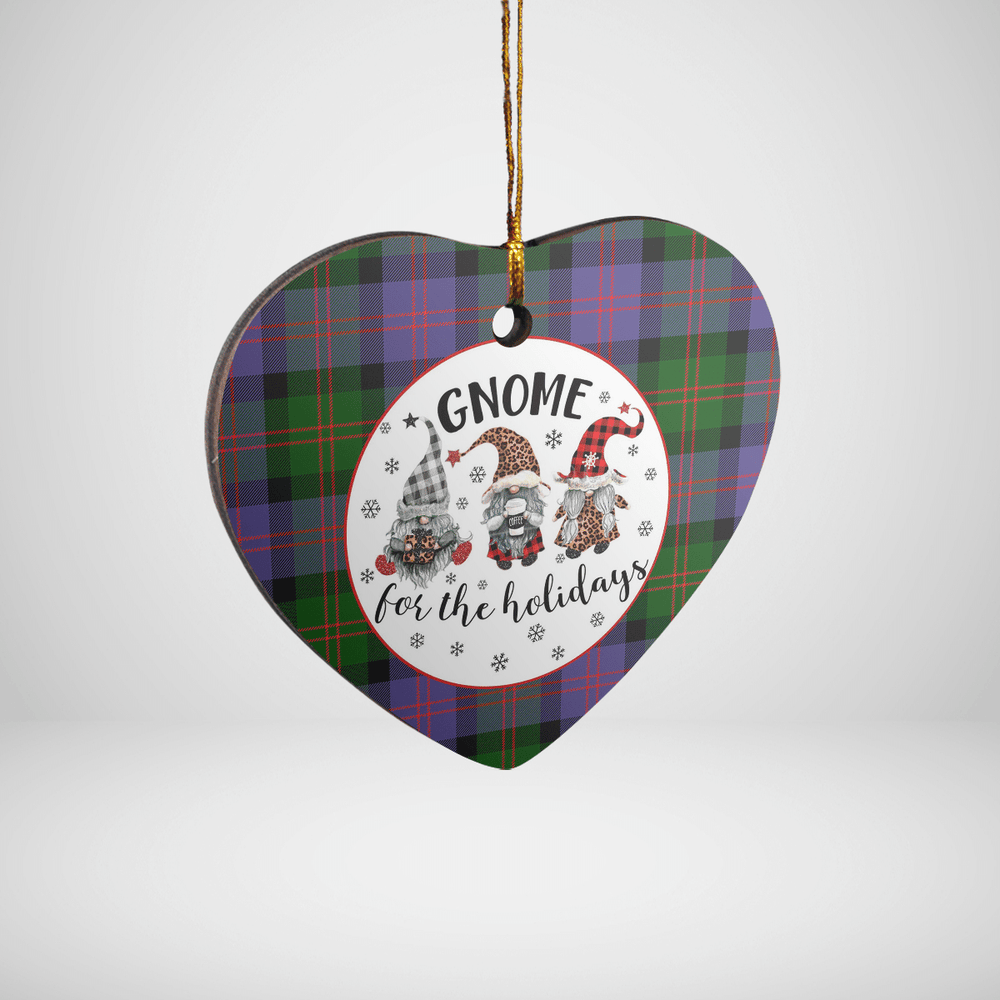 Clan Blair Modern Tartan Gnome Heart Ceramic Ornament YG83 Blair Modern Tartan Gnome Tartan Christmas