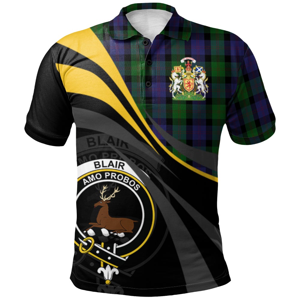 Clan Blair Tartan Polo Shirt - Royal Coat Of Arms Style MI20 Blair Tartan Tartan Polo